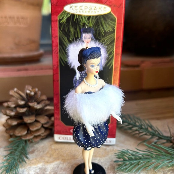 Hallmark Barbie Gay Parisienne KEEPSAKE Ornament Blue and White New in Box - Picture 5 of 12